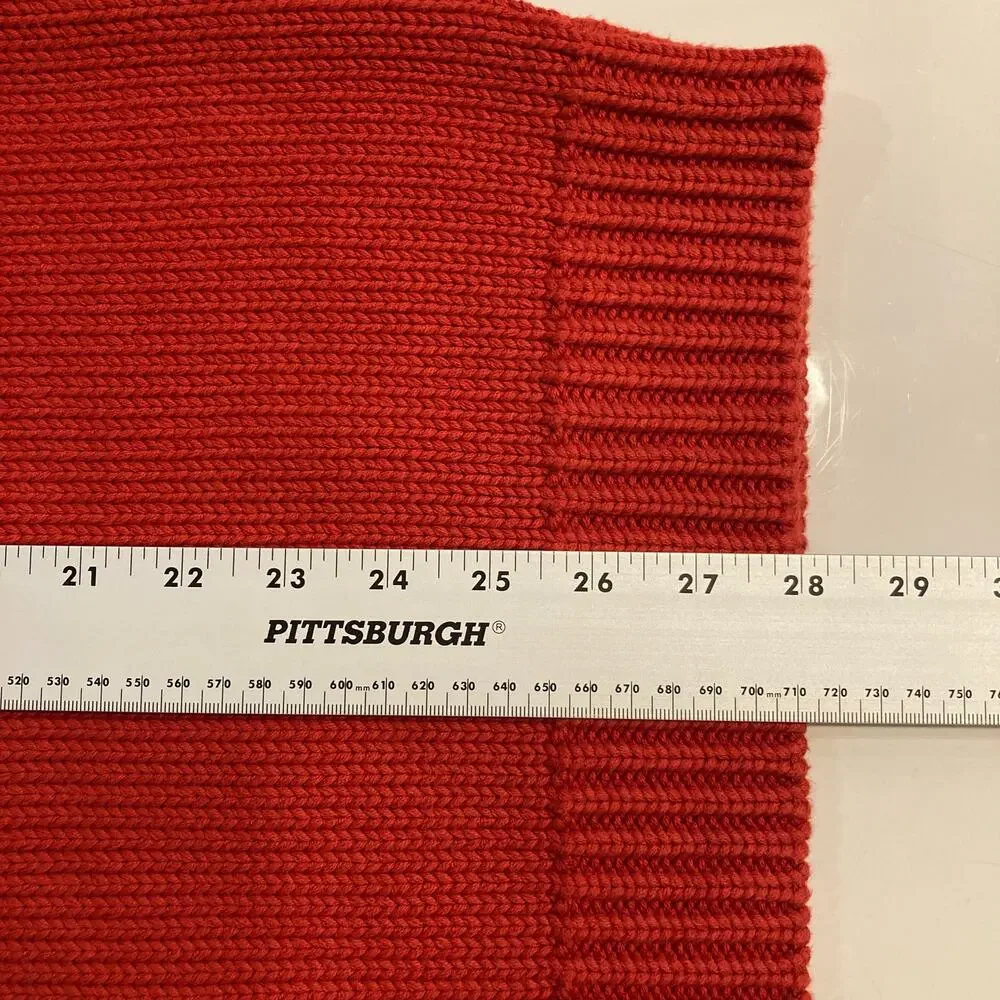 NWOT VINTAGE MARITHE FRANCOIS GIRBAUD Sweater Men L Red LogoSpellOut Turtleneck